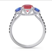 Three Stone Pave Trivisti Ring