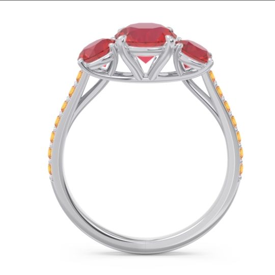 Three Stone Pave Trivisti Ring