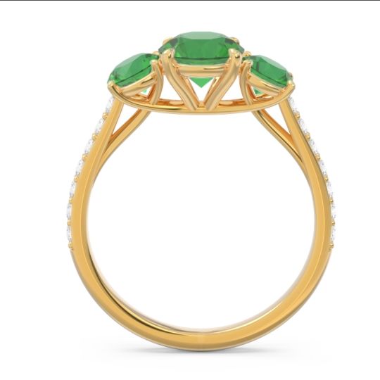 Three Stone Pave Trivisti Ring