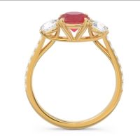Three Stone Pave Trivisti Ring
