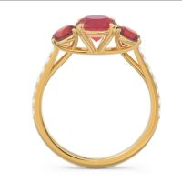 Three Stone Pave Trivisti Ring