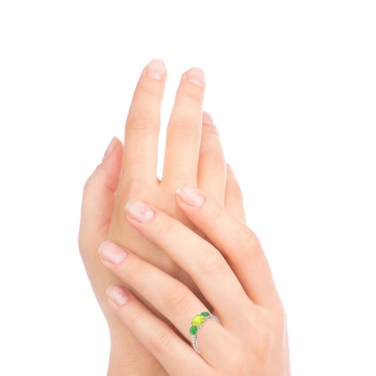 Three Stone Pave Trivisti Ring