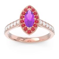 Halo Pave Marquise Nauka Ring