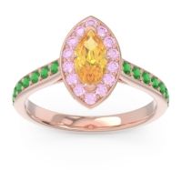 Halo Pave Marquise Nauka Ring