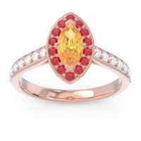 Halo Pave Marquise Nauka Ring