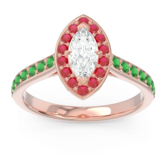 Halo Pave Marquise Nauka Ring