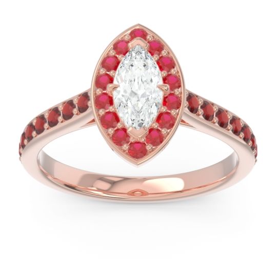 Halo Pave Marquise Nauka Ring