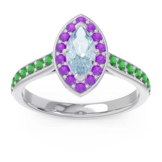 Halo Pave Marquise Nauka Ring