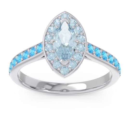 Halo Pave Marquise Nauka Ring