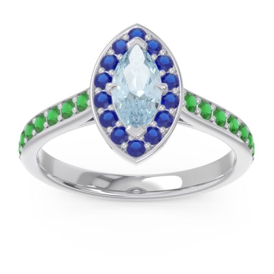 Halo Pave Marquise Nauka Ring