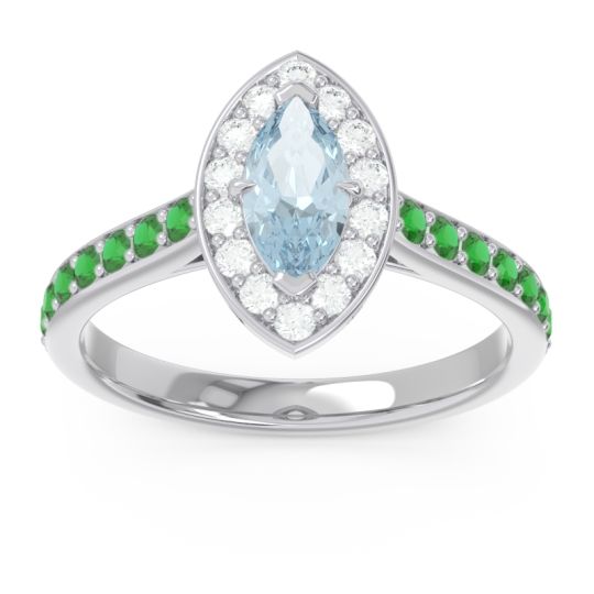 Halo Pave Marquise Nauka Ring