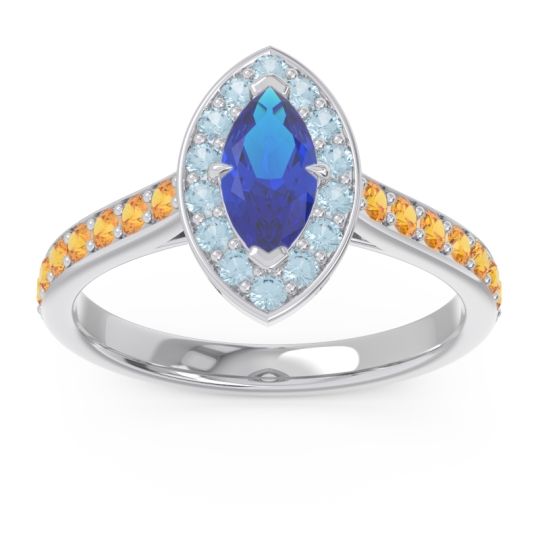 Halo Pave Marquise Nauka Ring