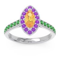 Halo Pave Marquise Nauka Ring