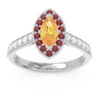 Halo Pave Marquise Nauka Ring