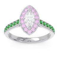 Halo Pave Marquise Nauka Ring