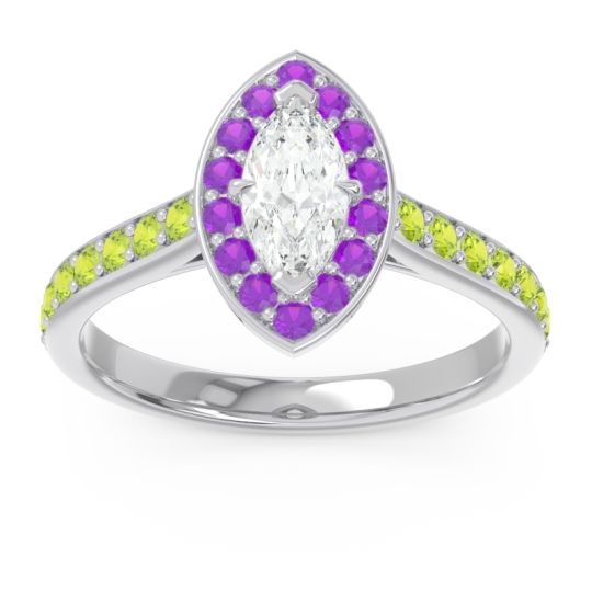 Halo Pave Marquise Nauka Ring