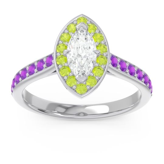 Halo Pave Marquise Nauka Ring