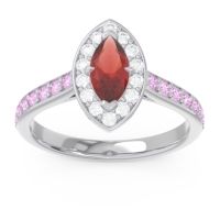 Halo Pave Marquise Nauka Ring