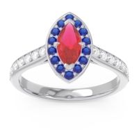 Halo Pave Marquise Nauka Ring