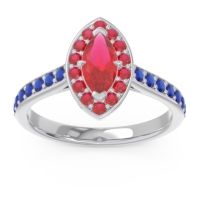 Halo Pave Marquise Nauka Ring