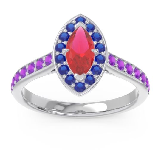 Halo Pave Marquise Nauka Ring