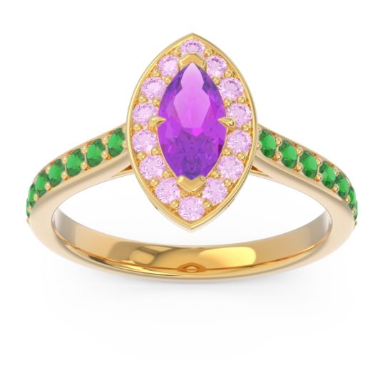 Halo Pave Marquise Nauka Ring