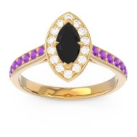 Halo Pave Marquise Nauka Ring