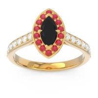 Halo Pave Marquise Nauka Ring