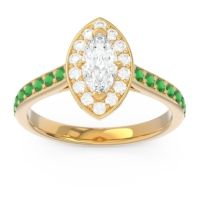 Halo Pave Marquise Nauka Ring