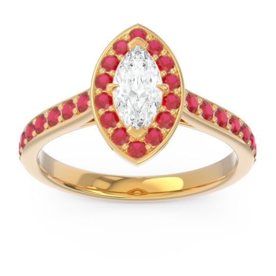 Halo Pave Marquise Nauka Ring