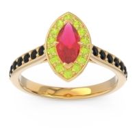 Halo Pave Marquise Nauka Ring