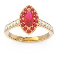 Halo Pave Marquise Nauka Ring