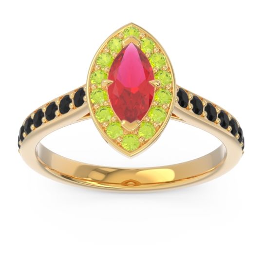 Halo Pave Marquise Nauka Ring