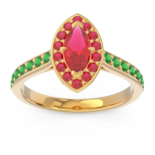 Halo Pave Marquise Nauka Ring