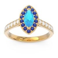 Halo Pave Marquise Nauka Ring