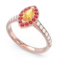Halo Pave Marquise Nauka Ring