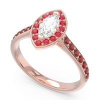 Halo Pave Marquise Nauka Ring