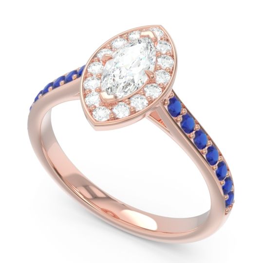 Halo Pave Marquise Nauka Ring