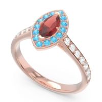 Halo Pave Marquise Nauka Ring