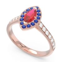 Halo Pave Marquise Nauka Ring