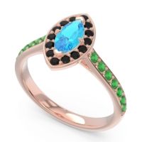 Halo Pave Marquise Nauka Ring