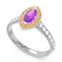 Halo Pave Marquise Nauka Ring