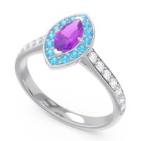 Halo Pave Marquise Nauka Ring