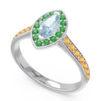 Halo Pave Marquise Nauka Ring