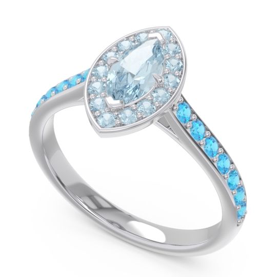 Halo Pave Marquise Nauka Ring