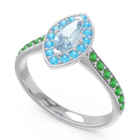 Halo Pave Marquise Nauka Ring