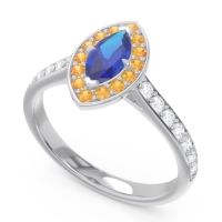 Halo Pave Marquise Nauka Ring