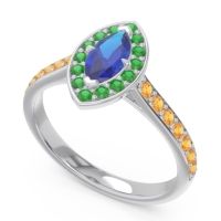 Halo Pave Marquise Nauka Ring