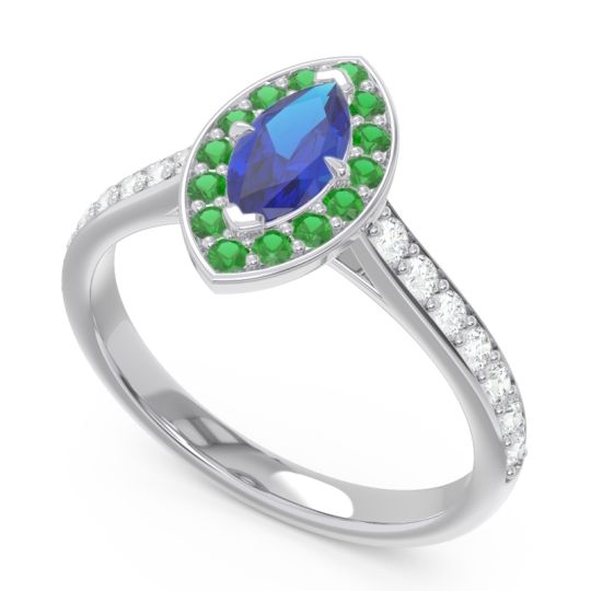 Halo Pave Marquise Nauka Ring