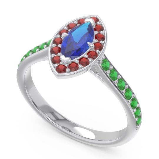 Halo Pave Marquise Nauka Ring